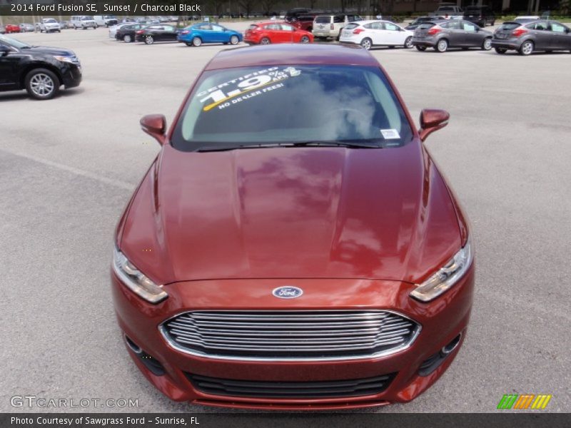 Sunset / Charcoal Black 2014 Ford Fusion SE