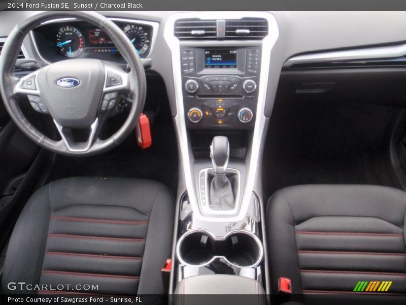 Sunset / Charcoal Black 2014 Ford Fusion SE