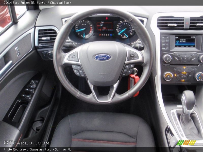 Sunset / Charcoal Black 2014 Ford Fusion SE