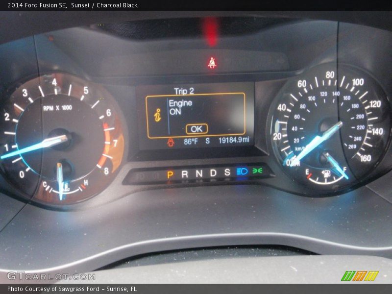 Sunset / Charcoal Black 2014 Ford Fusion SE