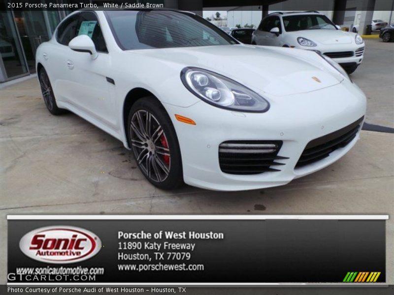 White / Saddle Brown 2015 Porsche Panamera Turbo