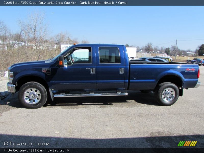Dark Blue Pearl Metallic / Camel 2008 Ford F350 Super Duty Lariat Crew Cab 4x4