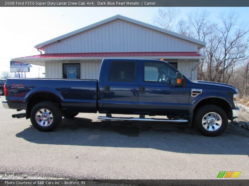 Dark Blue Pearl Metallic / Camel 2008 Ford F350 Super Duty Lariat Crew Cab 4x4