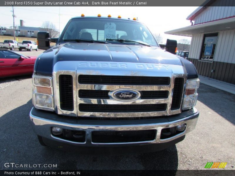 Dark Blue Pearl Metallic / Camel 2008 Ford F350 Super Duty Lariat Crew Cab 4x4