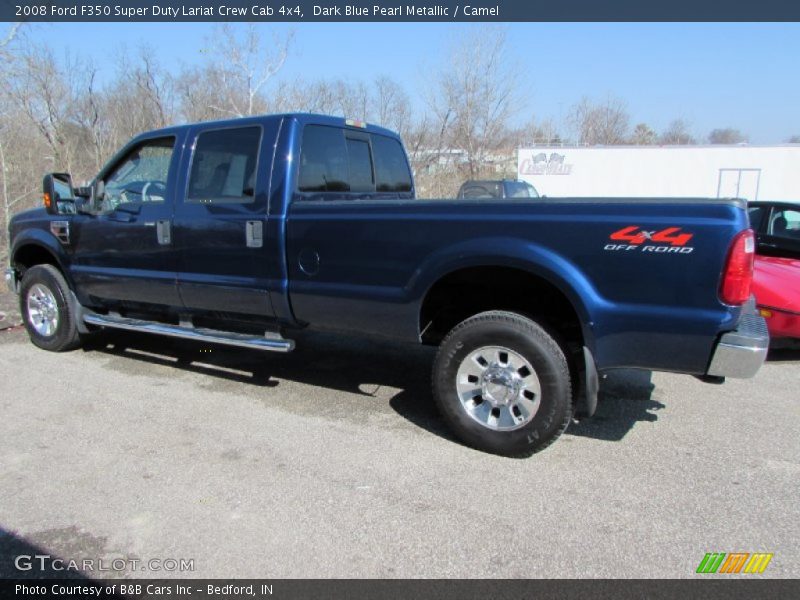Dark Blue Pearl Metallic / Camel 2008 Ford F350 Super Duty Lariat Crew Cab 4x4