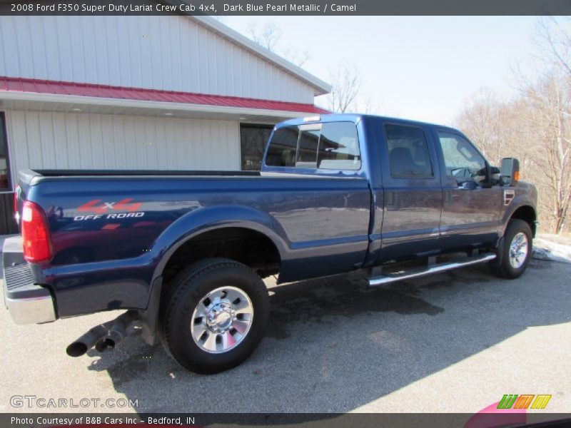 Dark Blue Pearl Metallic / Camel 2008 Ford F350 Super Duty Lariat Crew Cab 4x4