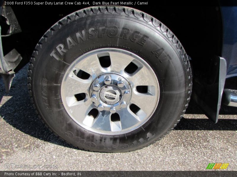 Dark Blue Pearl Metallic / Camel 2008 Ford F350 Super Duty Lariat Crew Cab 4x4