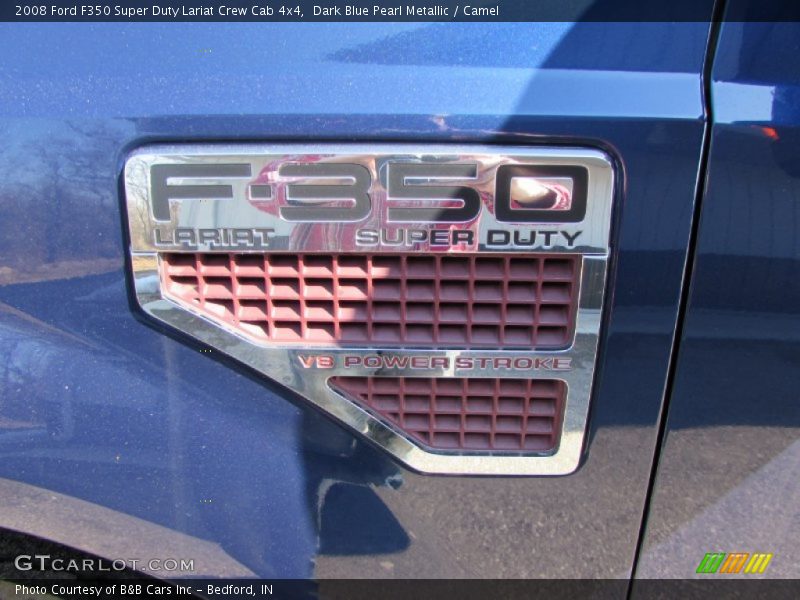 Dark Blue Pearl Metallic / Camel 2008 Ford F350 Super Duty Lariat Crew Cab 4x4