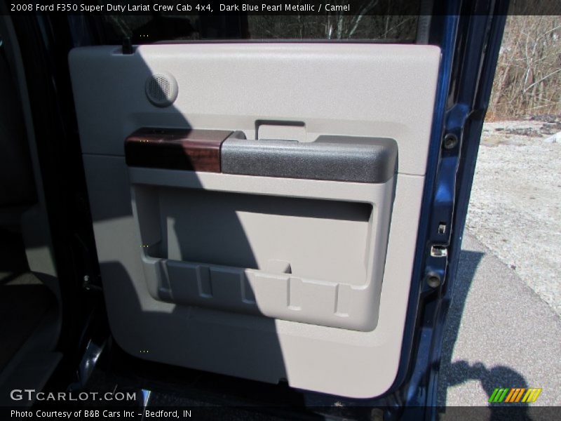 Dark Blue Pearl Metallic / Camel 2008 Ford F350 Super Duty Lariat Crew Cab 4x4
