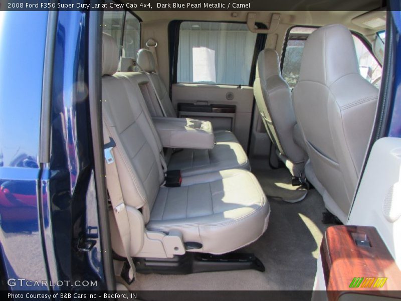 Dark Blue Pearl Metallic / Camel 2008 Ford F350 Super Duty Lariat Crew Cab 4x4