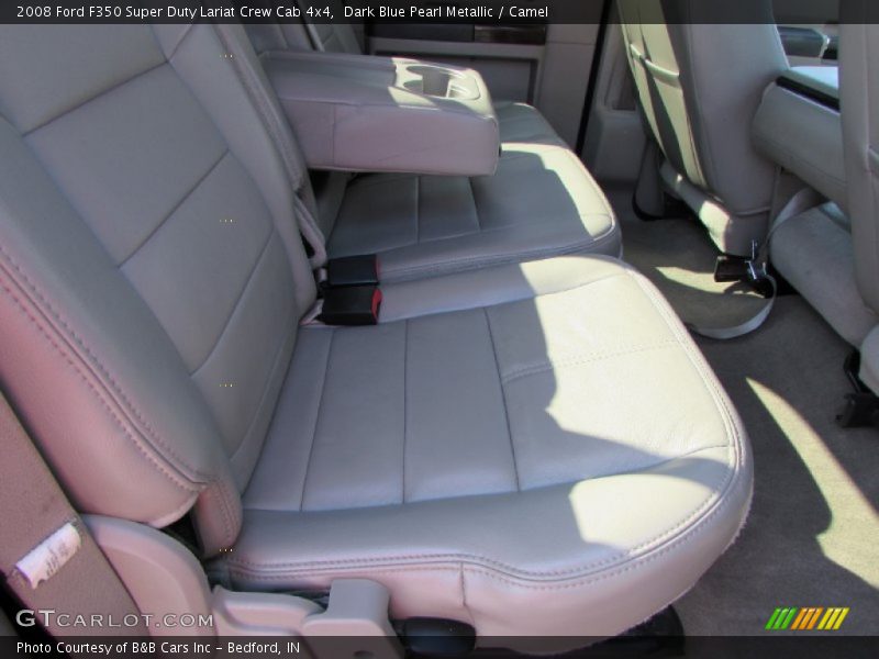 Dark Blue Pearl Metallic / Camel 2008 Ford F350 Super Duty Lariat Crew Cab 4x4