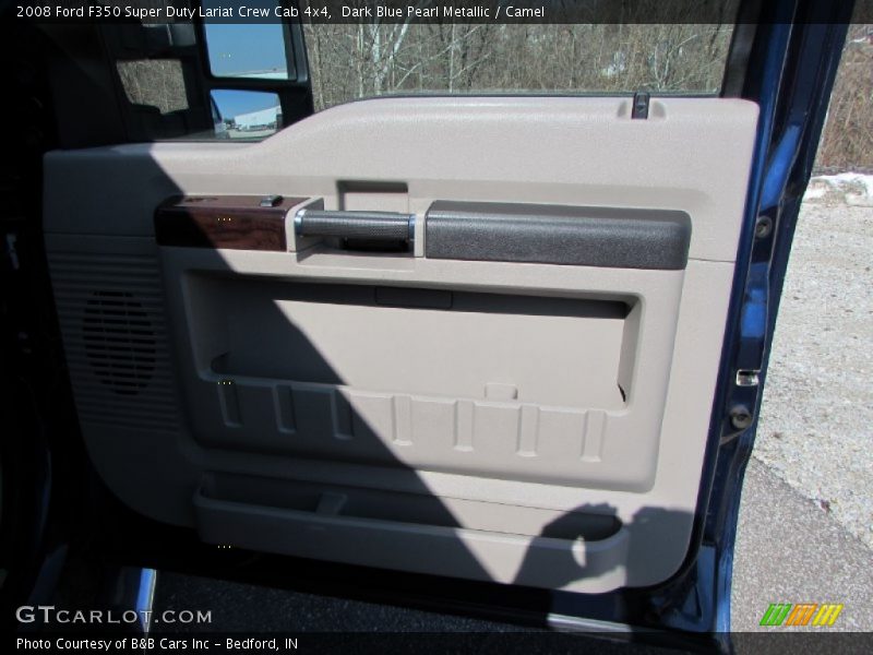 Dark Blue Pearl Metallic / Camel 2008 Ford F350 Super Duty Lariat Crew Cab 4x4