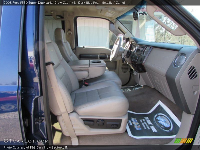 Dark Blue Pearl Metallic / Camel 2008 Ford F350 Super Duty Lariat Crew Cab 4x4