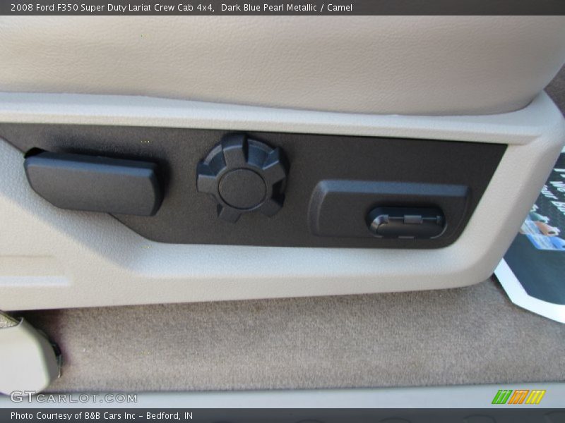 Dark Blue Pearl Metallic / Camel 2008 Ford F350 Super Duty Lariat Crew Cab 4x4