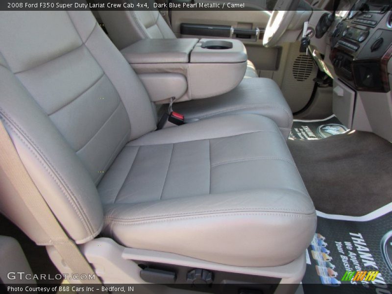 Dark Blue Pearl Metallic / Camel 2008 Ford F350 Super Duty Lariat Crew Cab 4x4