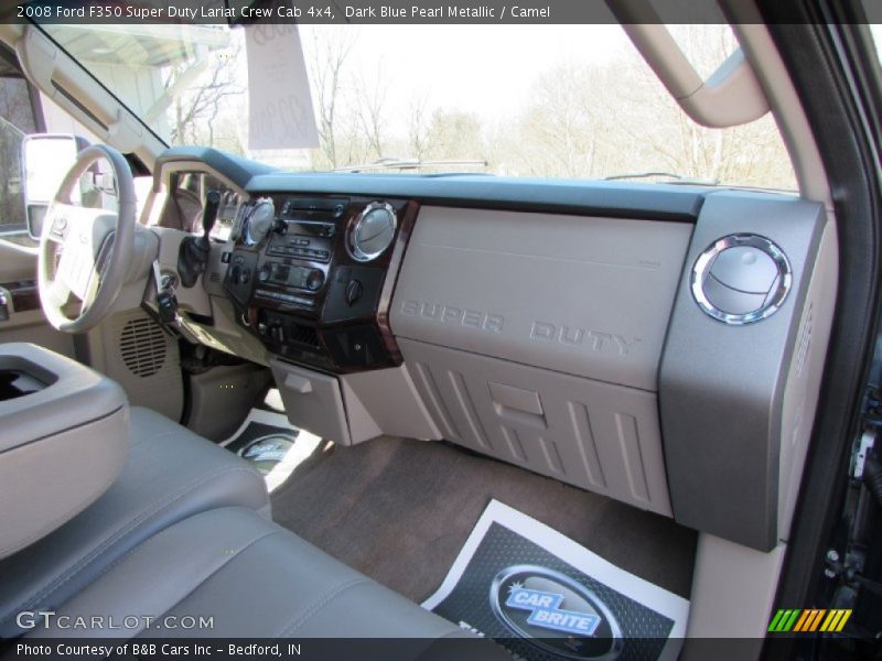 Dark Blue Pearl Metallic / Camel 2008 Ford F350 Super Duty Lariat Crew Cab 4x4
