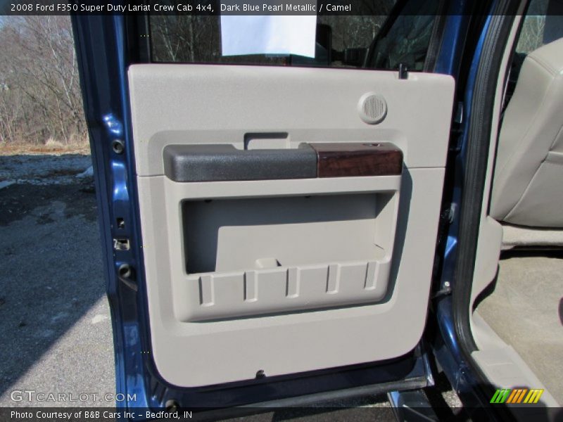 Dark Blue Pearl Metallic / Camel 2008 Ford F350 Super Duty Lariat Crew Cab 4x4