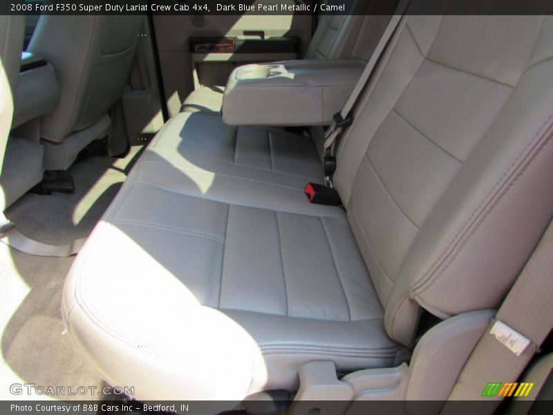 Dark Blue Pearl Metallic / Camel 2008 Ford F350 Super Duty Lariat Crew Cab 4x4