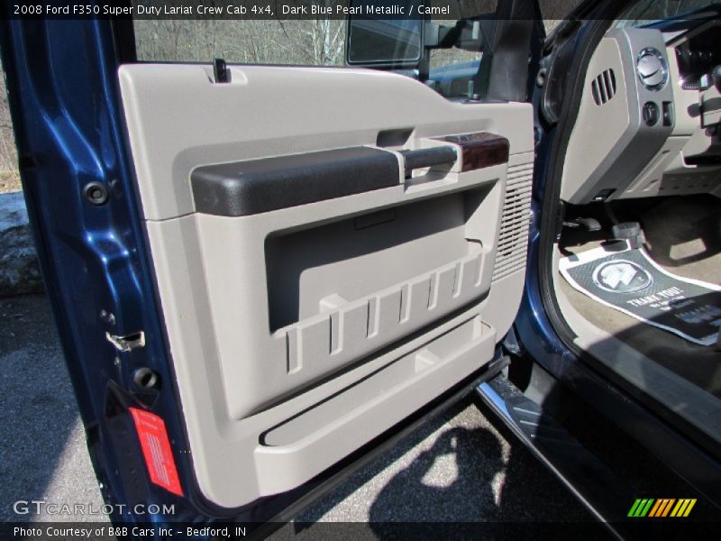 Dark Blue Pearl Metallic / Camel 2008 Ford F350 Super Duty Lariat Crew Cab 4x4