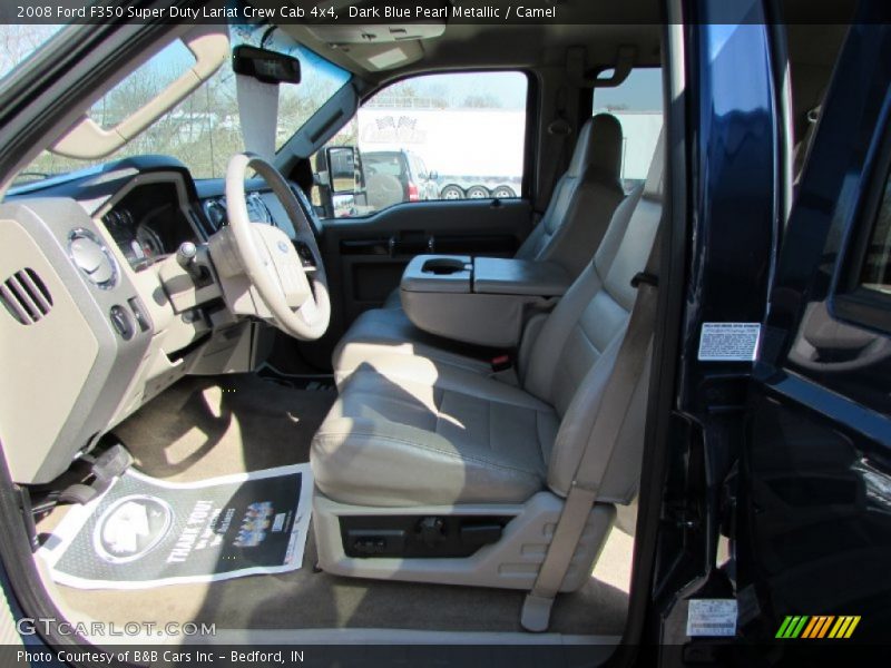 Dark Blue Pearl Metallic / Camel 2008 Ford F350 Super Duty Lariat Crew Cab 4x4