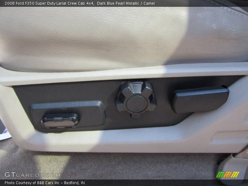 Dark Blue Pearl Metallic / Camel 2008 Ford F350 Super Duty Lariat Crew Cab 4x4