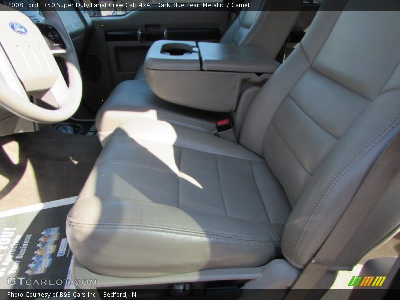 Dark Blue Pearl Metallic / Camel 2008 Ford F350 Super Duty Lariat Crew Cab 4x4