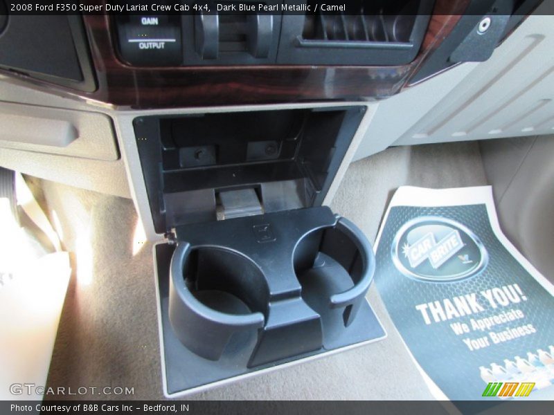 Dark Blue Pearl Metallic / Camel 2008 Ford F350 Super Duty Lariat Crew Cab 4x4