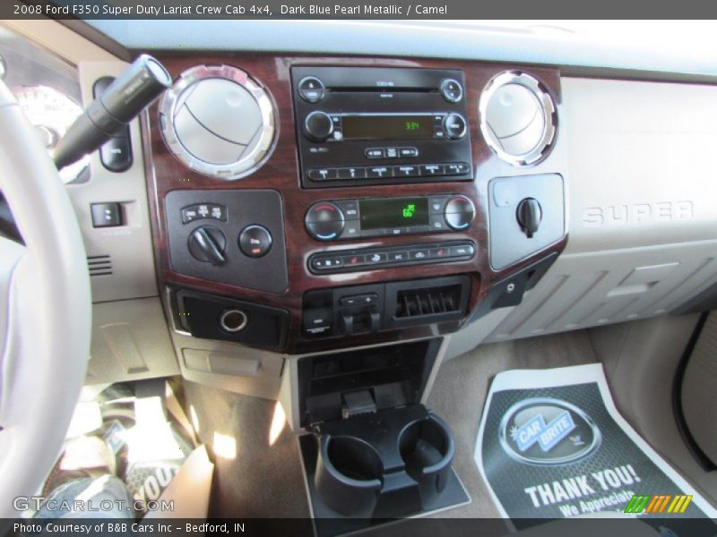 Dark Blue Pearl Metallic / Camel 2008 Ford F350 Super Duty Lariat Crew Cab 4x4
