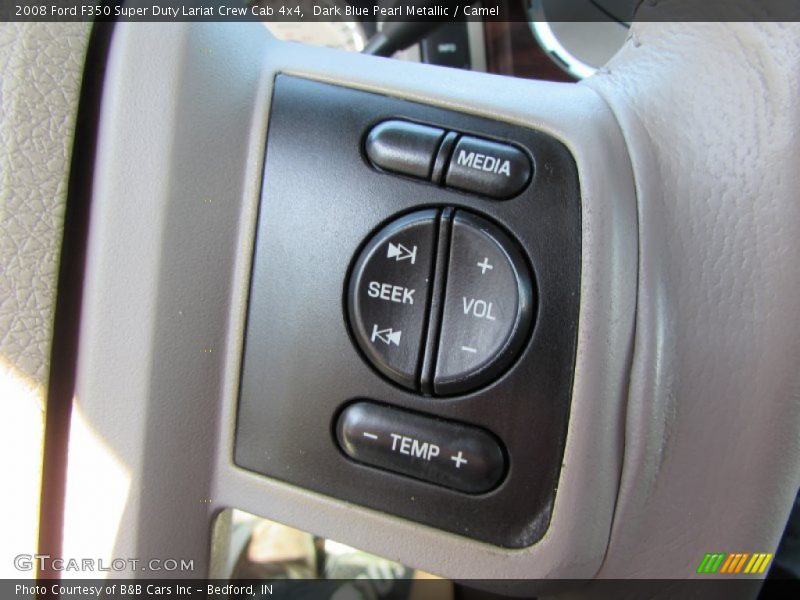 Dark Blue Pearl Metallic / Camel 2008 Ford F350 Super Duty Lariat Crew Cab 4x4