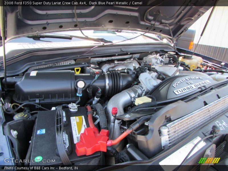 Dark Blue Pearl Metallic / Camel 2008 Ford F350 Super Duty Lariat Crew Cab 4x4