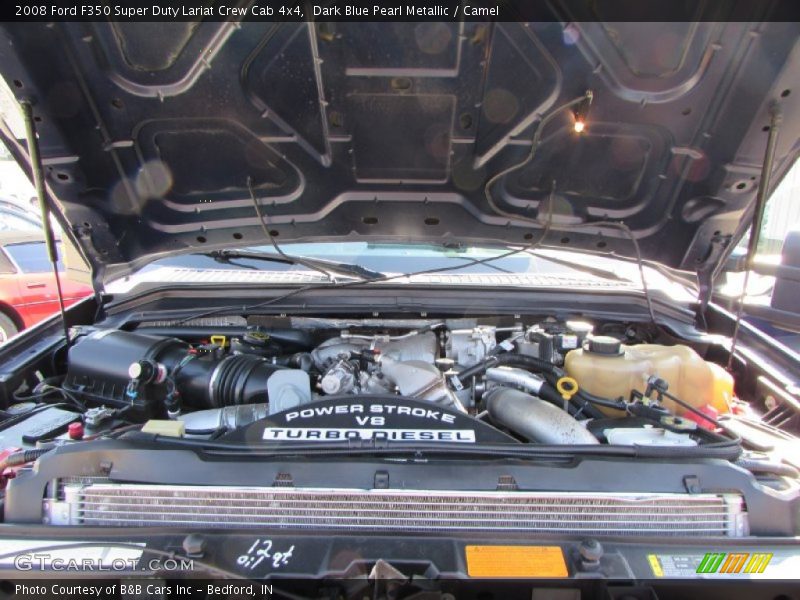 Dark Blue Pearl Metallic / Camel 2008 Ford F350 Super Duty Lariat Crew Cab 4x4