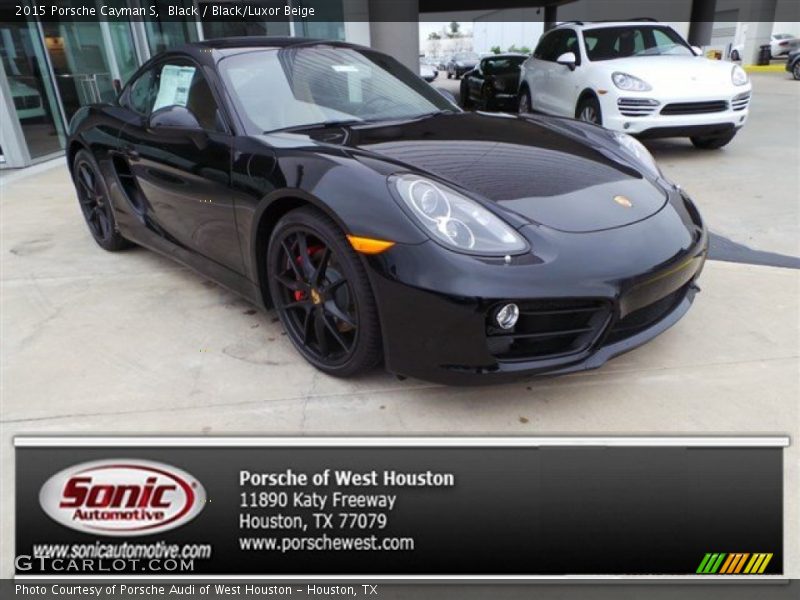 Black / Black/Luxor Beige 2015 Porsche Cayman S