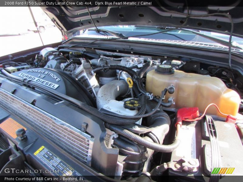 Dark Blue Pearl Metallic / Camel 2008 Ford F350 Super Duty Lariat Crew Cab 4x4