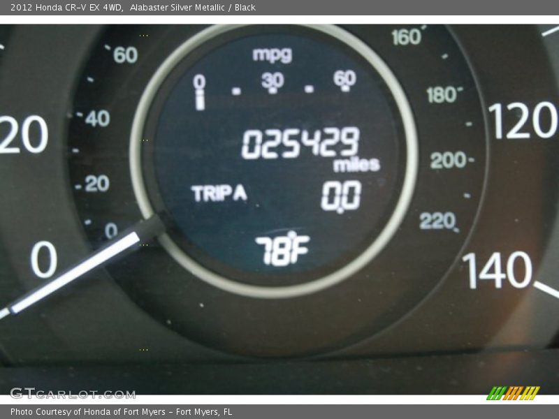 Alabaster Silver Metallic / Black 2012 Honda CR-V EX 4WD