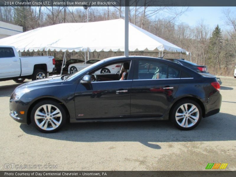Atlantis Blue Metallic / Jet Black/Brick 2014 Chevrolet Cruze LTZ