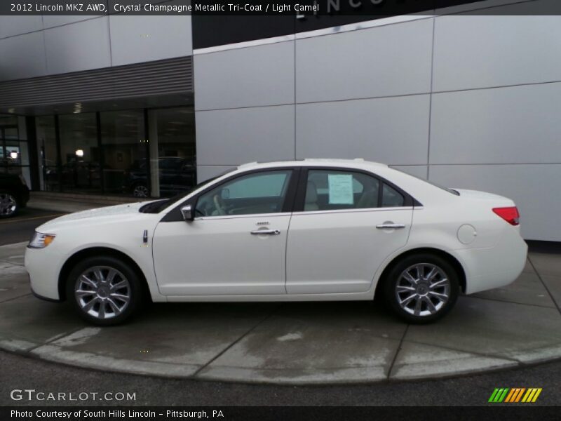 Crystal Champagne Metallic Tri-Coat / Light Camel 2012 Lincoln MKZ AWD