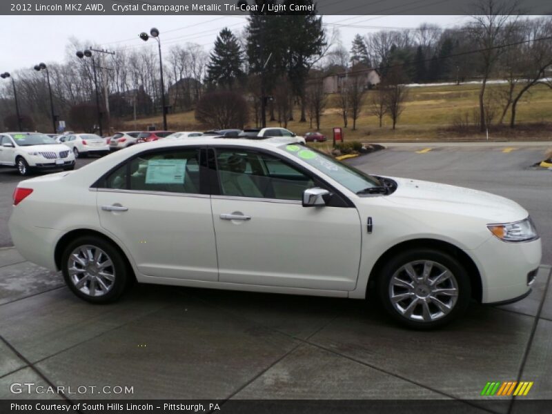 Crystal Champagne Metallic Tri-Coat / Light Camel 2012 Lincoln MKZ AWD