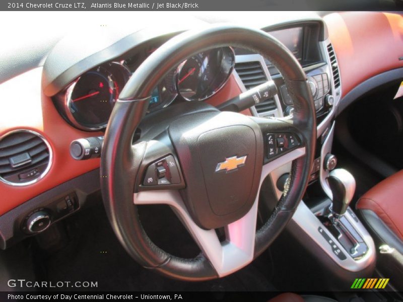 Atlantis Blue Metallic / Jet Black/Brick 2014 Chevrolet Cruze LTZ
