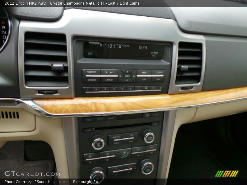 Crystal Champagne Metallic Tri-Coat / Light Camel 2012 Lincoln MKZ AWD