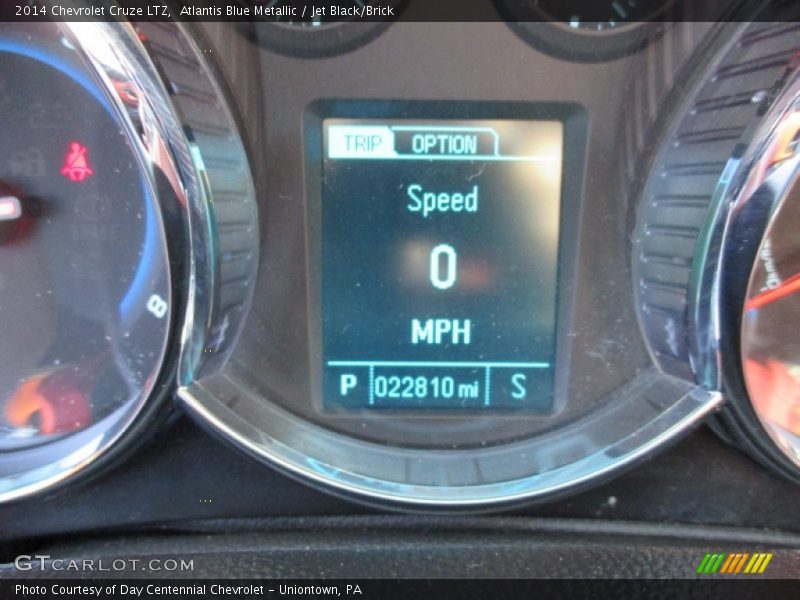 Atlantis Blue Metallic / Jet Black/Brick 2014 Chevrolet Cruze LTZ