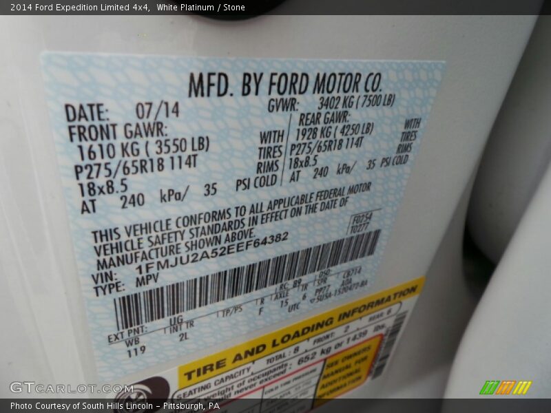 White Platinum / Stone 2014 Ford Expedition Limited 4x4