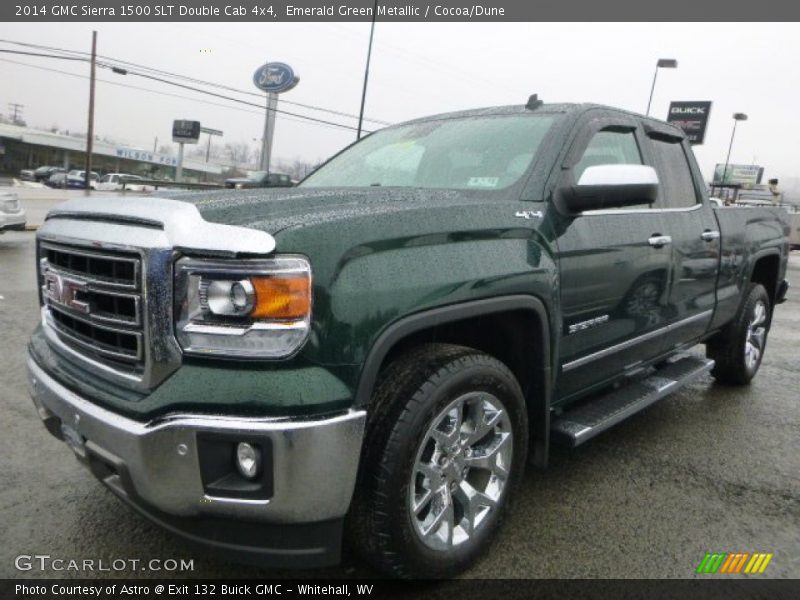 Emerald Green Metallic / Cocoa/Dune 2014 GMC Sierra 1500 SLT Double Cab 4x4