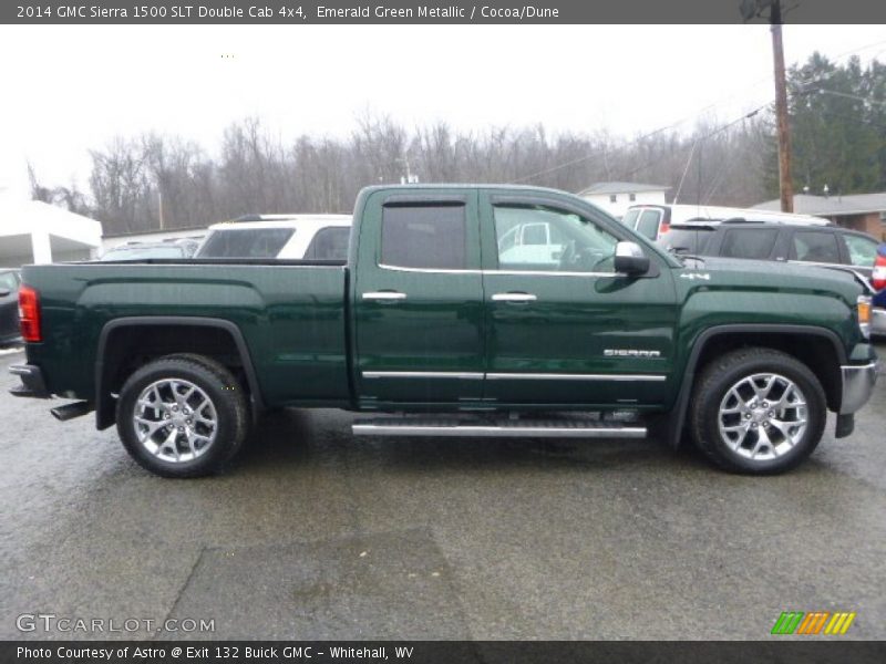 Emerald Green Metallic / Cocoa/Dune 2014 GMC Sierra 1500 SLT Double Cab 4x4
