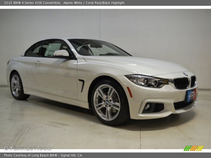 Alpine White / Coral Red/Black Highlight 2015 BMW 4 Series 428i Convertible