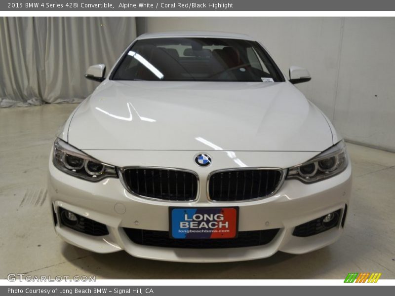 Alpine White / Coral Red/Black Highlight 2015 BMW 4 Series 428i Convertible