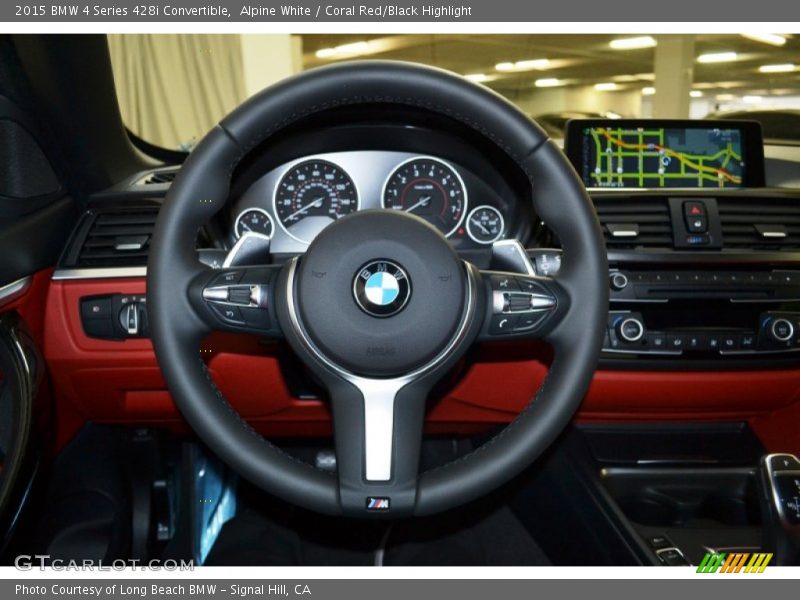 Alpine White / Coral Red/Black Highlight 2015 BMW 4 Series 428i Convertible