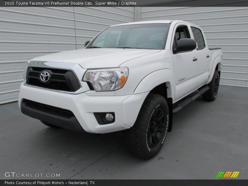 Super White / Graphite 2015 Toyota Tacoma V6 PreRunner Double Cab