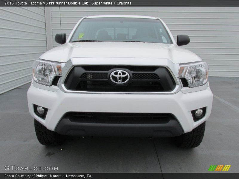 Super White / Graphite 2015 Toyota Tacoma V6 PreRunner Double Cab