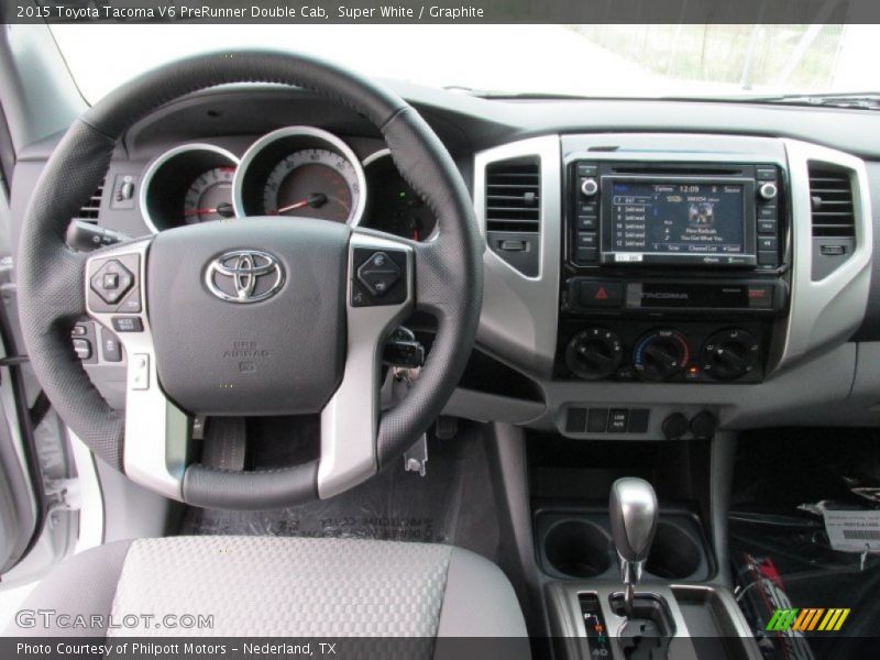 Super White / Graphite 2015 Toyota Tacoma V6 PreRunner Double Cab