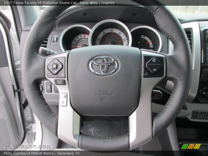 Super White / Graphite 2015 Toyota Tacoma V6 PreRunner Double Cab